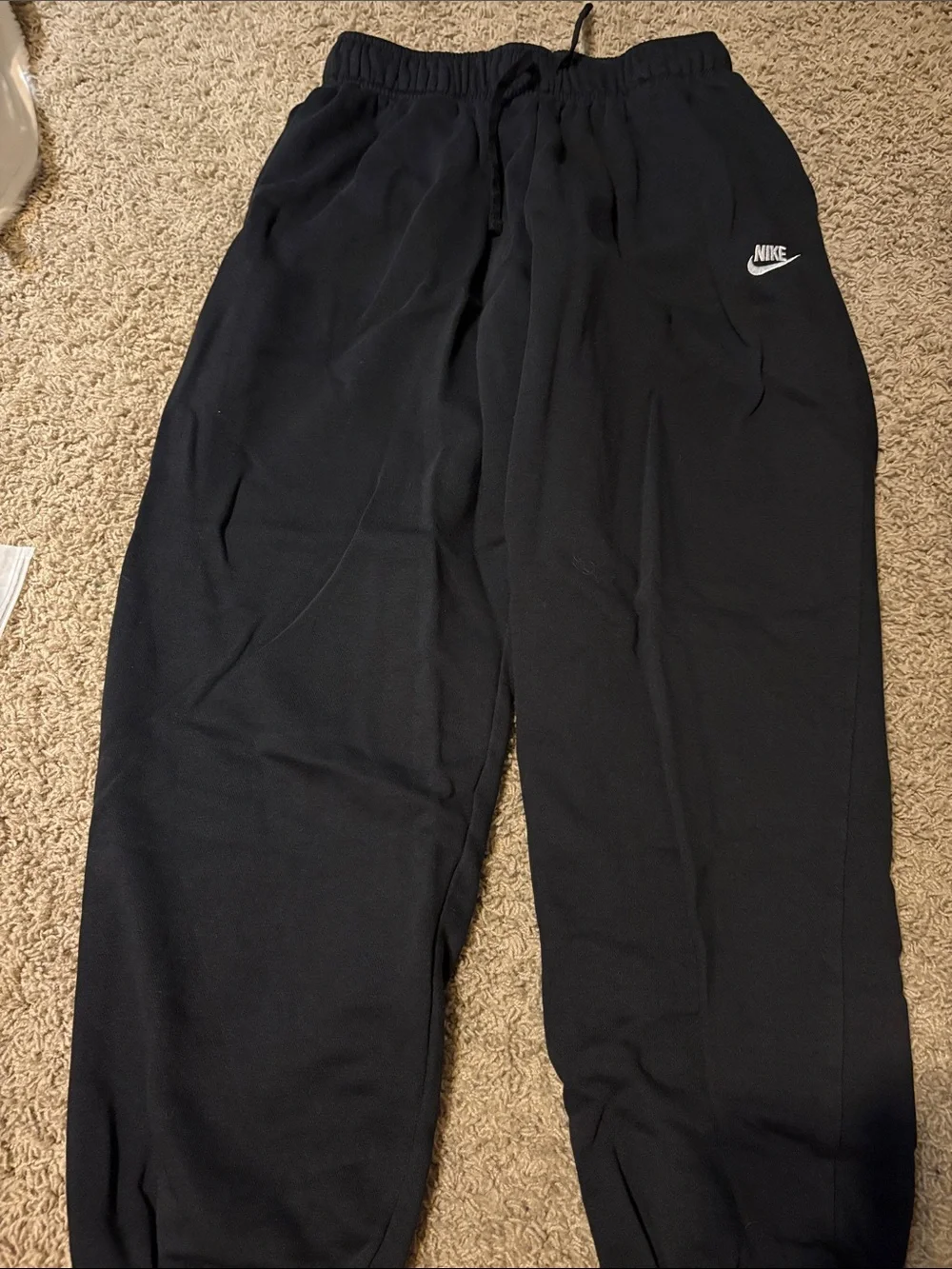 Nike Black womens Sweatpants with White Swoosh